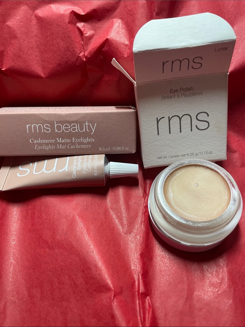 RMS Beauty Cashmere Matte Eyelights in Tundra Taupe & Lunar Eye Polish